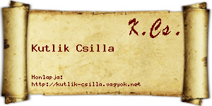 Kutlik Csilla névjegykártya