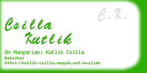 csilla kutlik business card